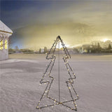 Lataa kuva Galleria-katseluun, Metallinen joulukuusi 120 cm, 130 LED -valoa